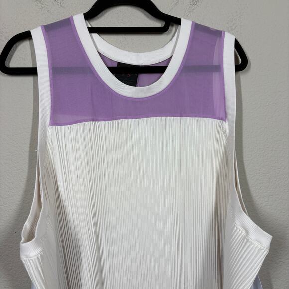 Nike Air Jordan Plus 3X Engineered Tie Dress White Purple Pleated Sleeveless - Picture 5 of 11